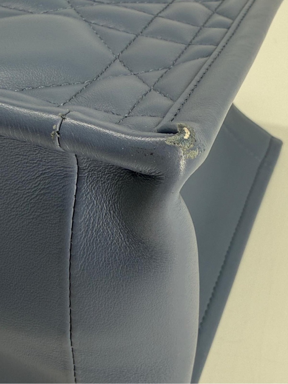 Dior Small Dior Book Tote Blue Macrocannage Leather Bag - Picture 9 of 12